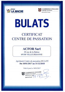 BULATS certificate