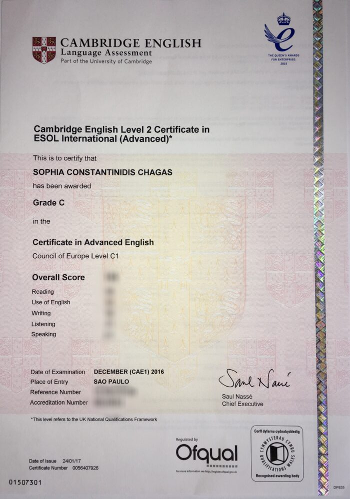 CAE certificate